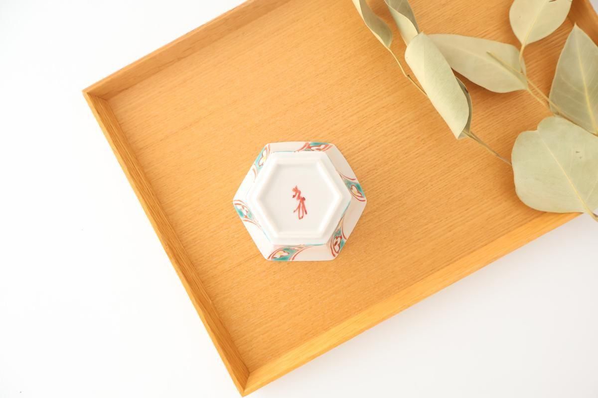 Biseki Kiln Hexagonal small Small Bowl White Flower | Kobachi Kutani Ware
