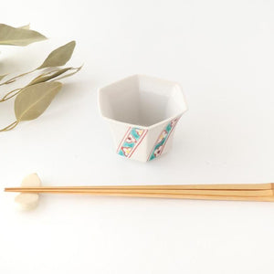 Biseki Kiln Hexagonal small Small Bowl White Flower | Kobachi Kutani Ware