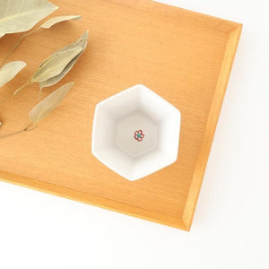 Biseki Kiln Hexagonal small Small Bowl White Flower | Kobachi Kutani Ware