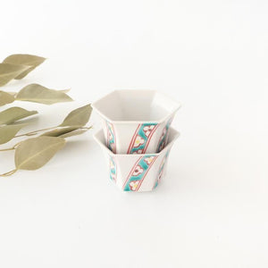 Biseki Kiln Hexagonal small Small Bowl White Flower | Kobachi Kutani Ware