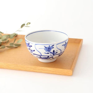 Kutani Bitoen Rice Bowl Shepherd Purse Blue and White | Kutani Ware