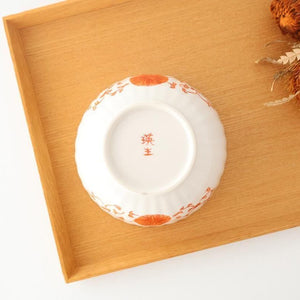 Kutani Bitoen Chrysanthemum-shaped Bowl Komon Kimono | Kobachi Kutani Ware