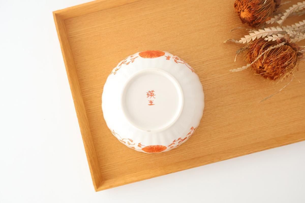 Kutani Bitoen Chrysanthemum-shaped Bowl Komon Kimono | Kobachi Kutani Ware