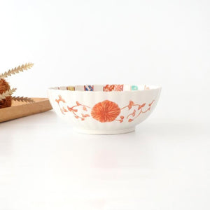 Kutani Bitoen Chrysanthemum-shaped Bowl Komon Kimono | Kobachi Kutani Ware