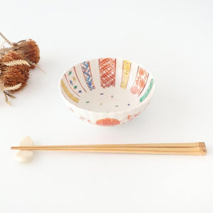 Kutani Bitoen Chrysanthemum-shaped Bowl Komon Kimono | Kobachi Kutani Ware