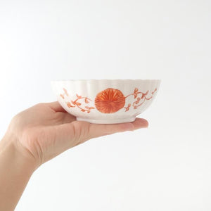 Kutani Bitoen Chrysanthemum-shaped Bowl Komon Kimono | Kobachi Kutani Ware