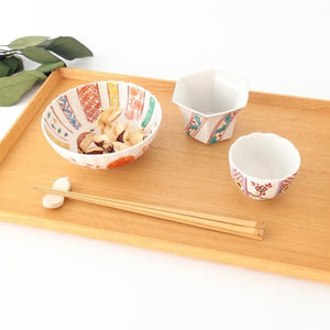 Kutani Bitoen Chrysanthemum-shaped Bowl Komon Kimono | Kobachi Kutani Ware