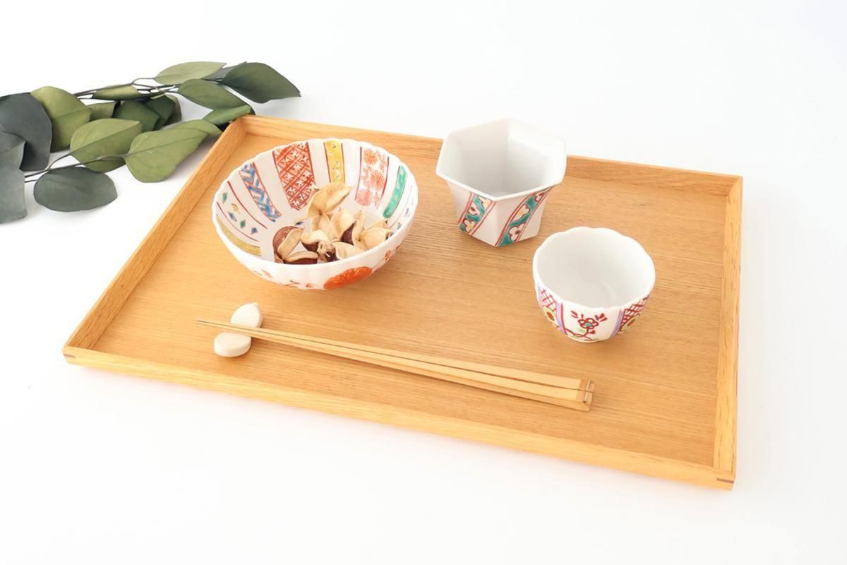 Kutani Bitoen Chrysanthemum-shaped Bowl Komon Kimono | Kobachi Kutani Ware