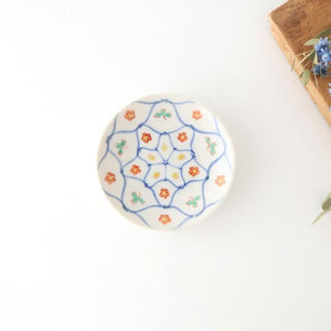 Kutani Bitoen Plate Mesh Flower pattern 11.5cm/4.5in | Kutani Ware