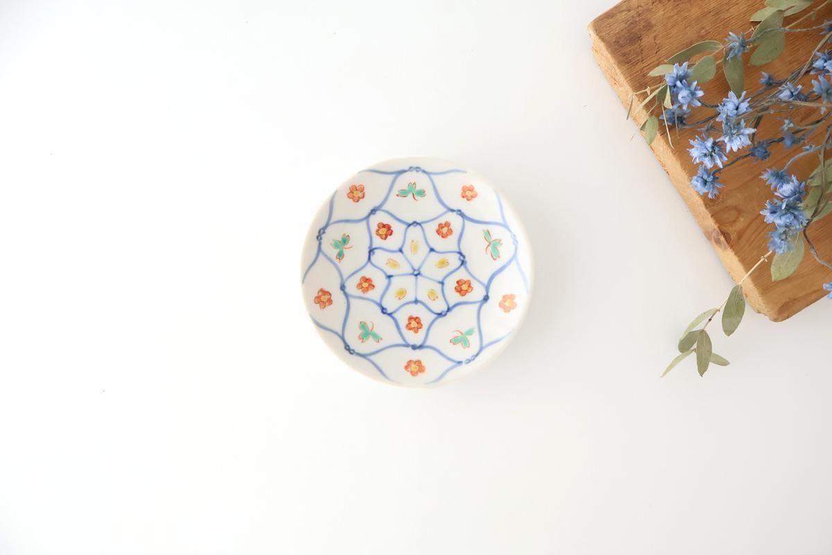 Kutani Bitoen Plate Mesh Flower pattern 11.5cm/4.5in | Kutani Ware