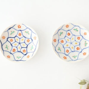 Kutani Bitoen Plate Mesh Flower pattern 11.5cm/4.5in | Kutani Ware