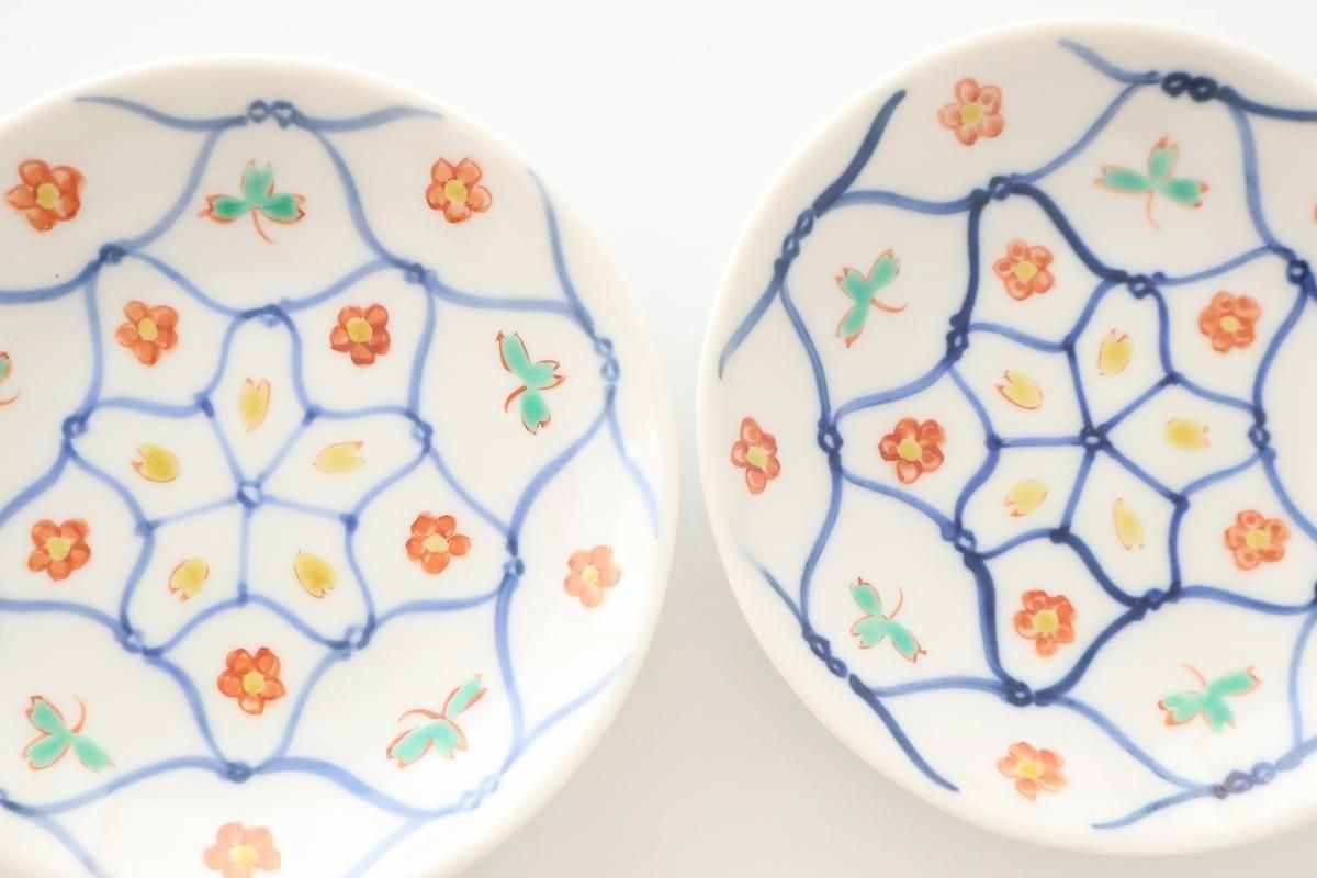 Kutani Bitoen Plate Mesh Flower pattern 11.5cm/4.5in | Kutani Ware