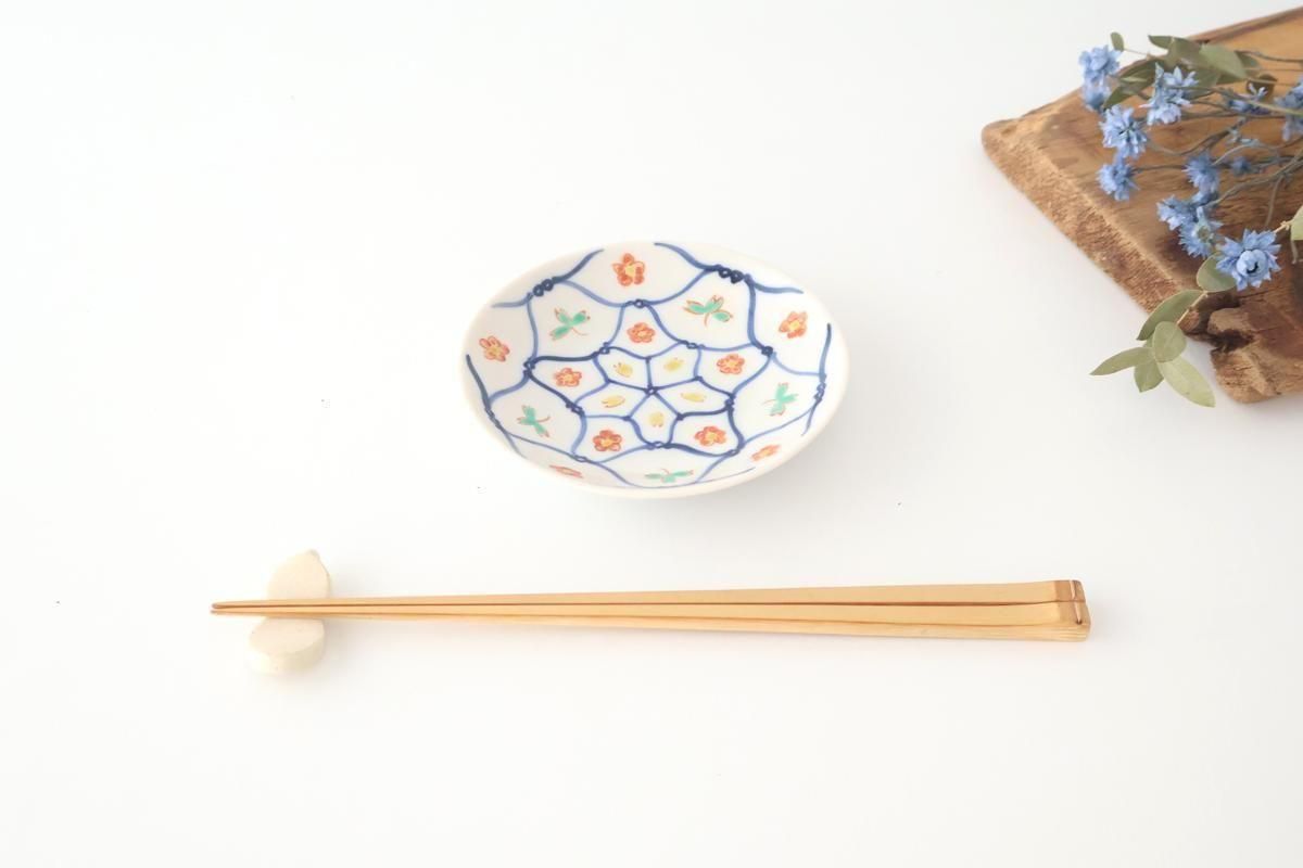 Kutani Bitoen Plate Mesh Flower pattern 11.5cm/4.5in | Kutani Ware