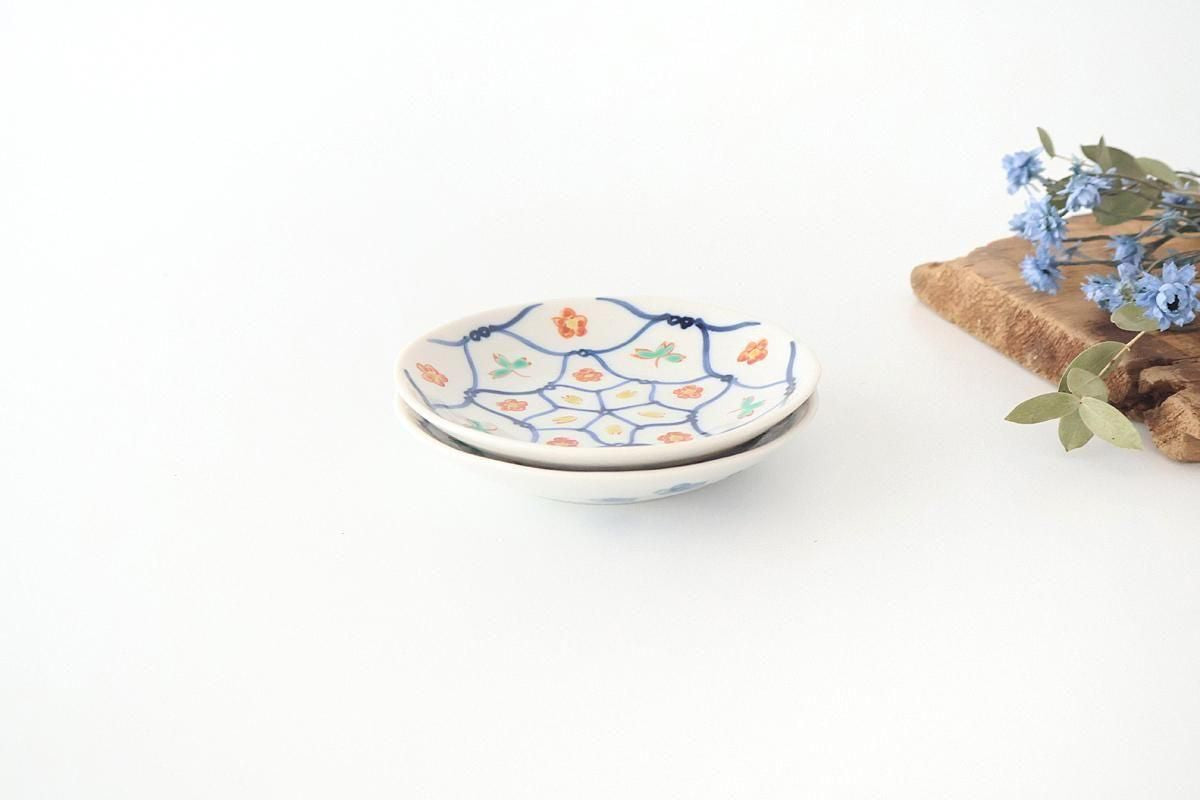 Kutani Bitoen Plate Mesh Flower pattern 11.5cm/4.5in | Kutani Ware