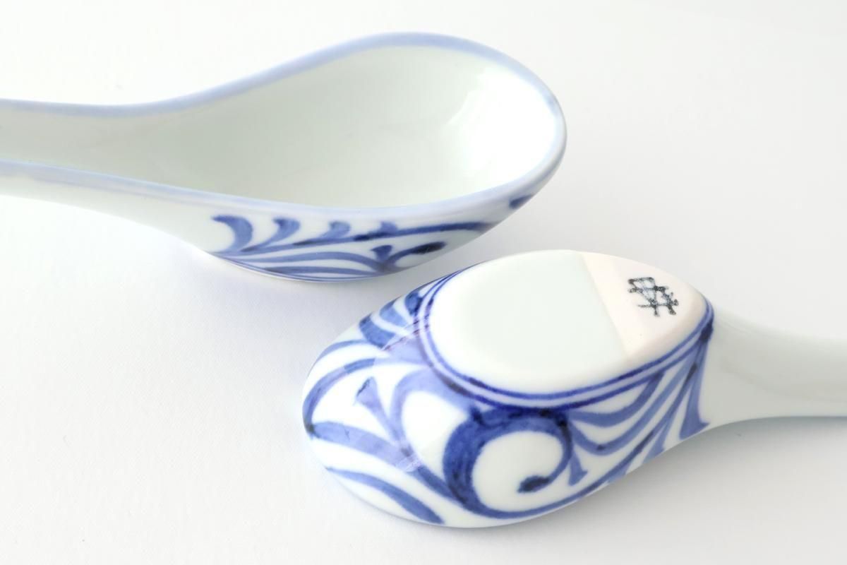 Baizan Kiln Renge（Chinese spoon) Blue Arabesque | Tobe Ware