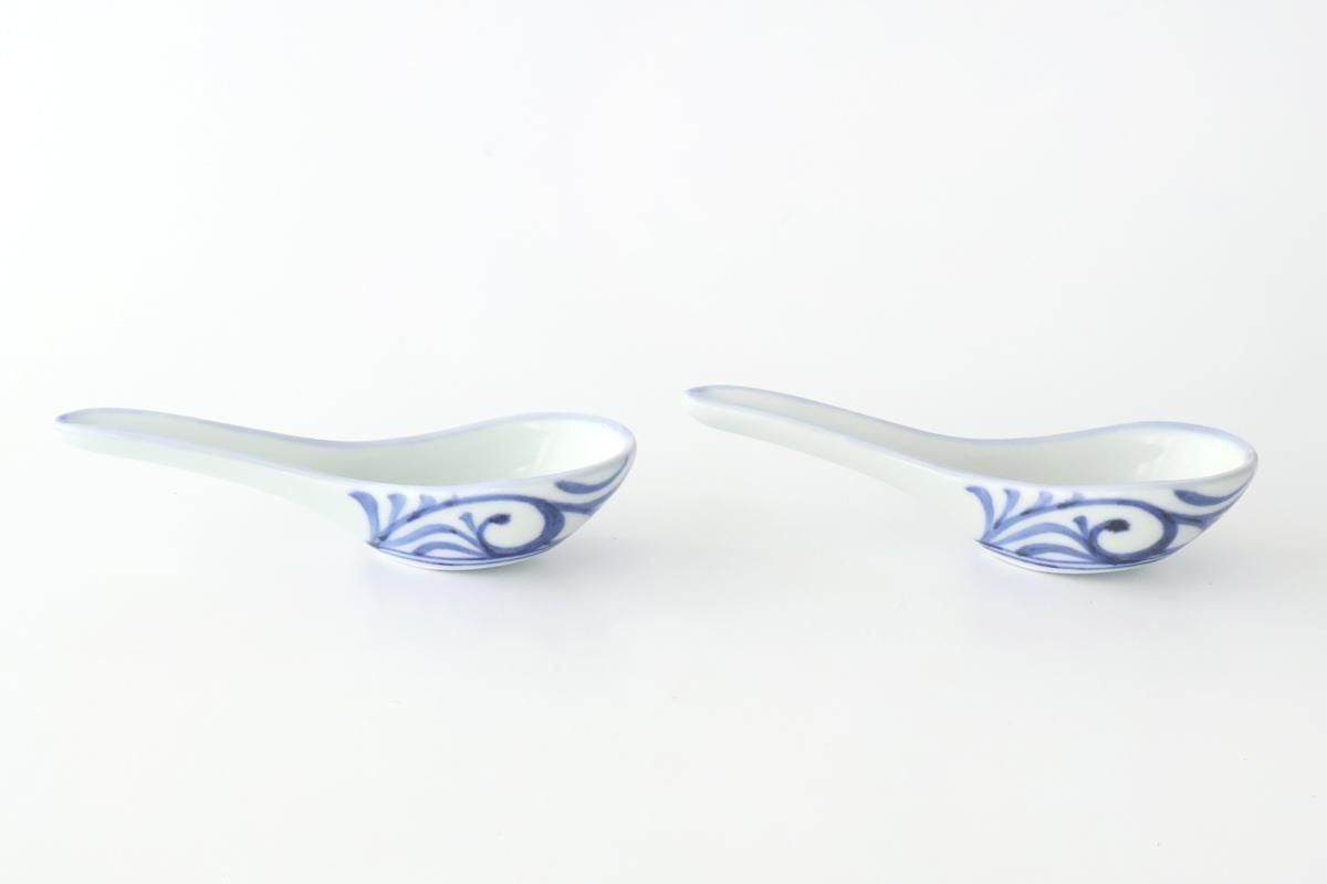 Baizan Kiln Renge（Chinese spoon) Blue Arabesque | Tobe Ware