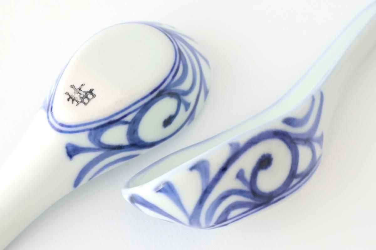 Baizan Kiln Renge（Chinese spoon) Blue Arabesque | Tobe Ware
