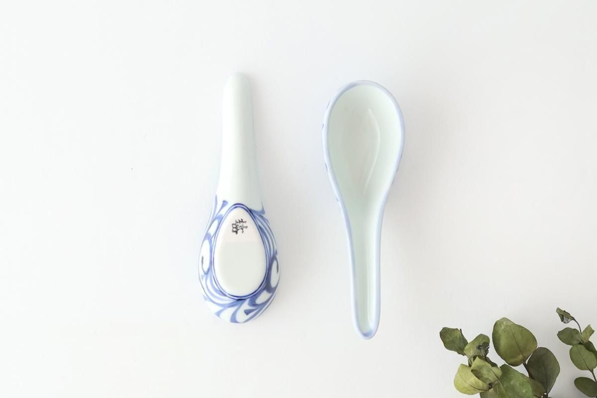 Baizan Kiln Renge（Chinese spoon) Blue Arabesque | Tobe Ware