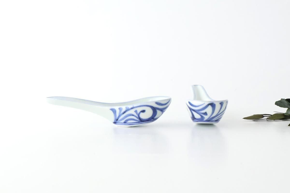 Baizan Kiln Renge（Chinese spoon) Blue Arabesque | Tobe Ware