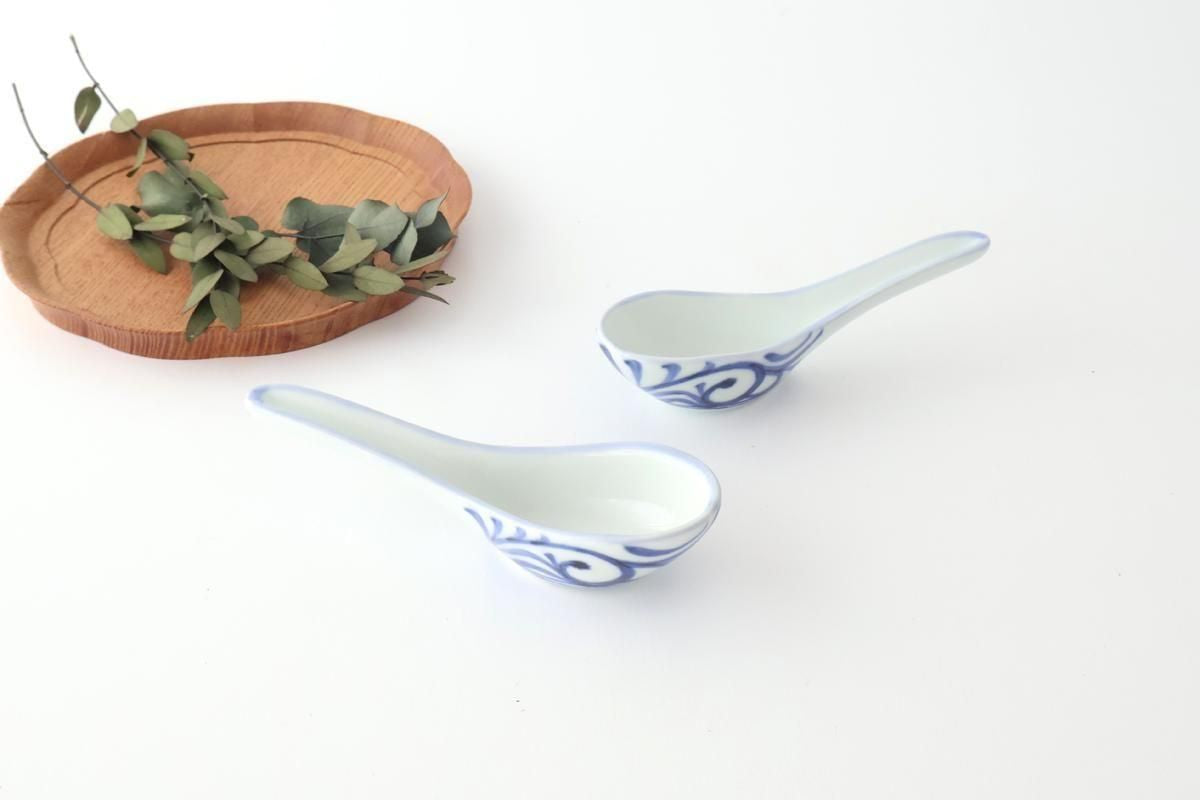 Baizan Kiln Renge（Chinese spoon) Blue Arabesque | Tobe Ware