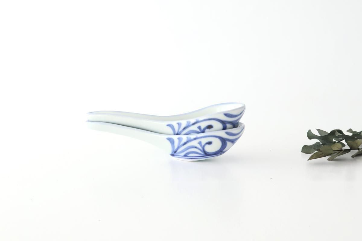 Baizan Kiln Renge（Chinese spoon) Blue Arabesque | Tobe Ware