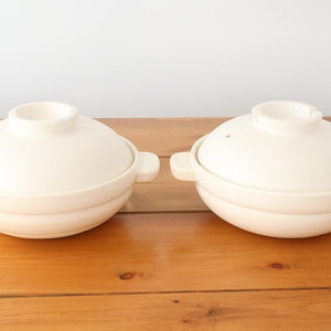 Kamoshika Dogu Store Donabe White Regular Size | Japanese Clay Pot