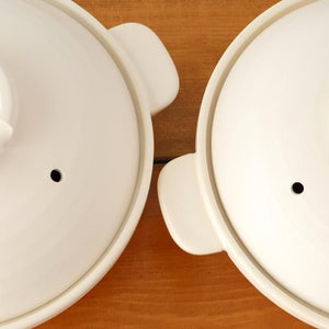 Kamoshika Dogu Store Donabe White Regular Size | Japanese Clay Pot