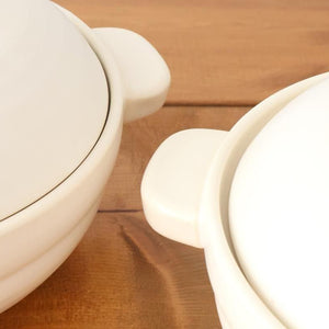 Kamoshika Dogu Store Donabe White Regular Size | Japanese Clay Pot