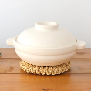 Kamoshika Dogu Store Donabe White Regular Size | Japanese Clay Pot