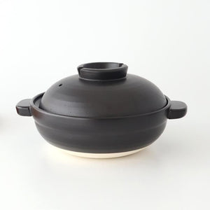 Kamoshika Dogu Store Donabe Black Regular Size | Japanese Clay Pot