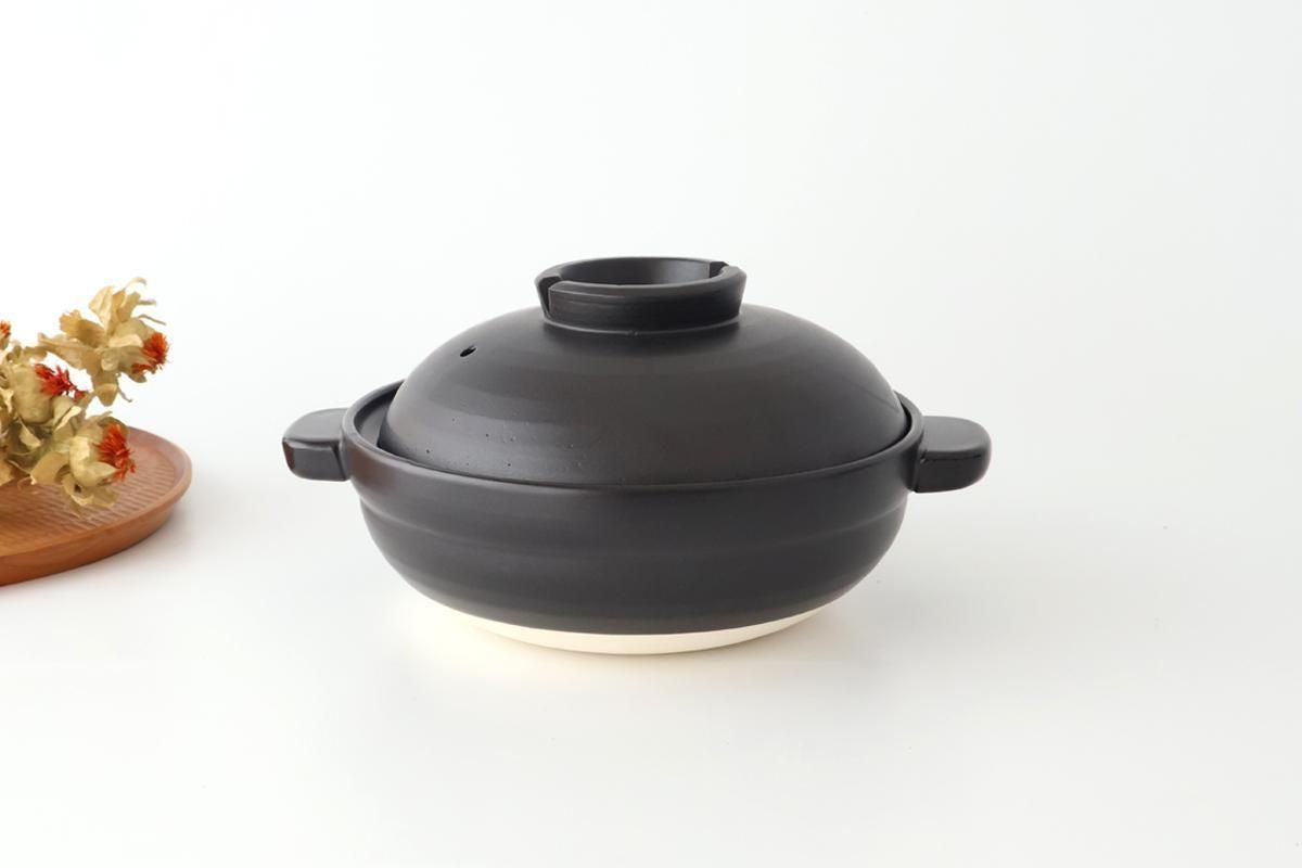 Kamoshika Dogu Store Donabe Black Regular Size | Japanese Clay Pot