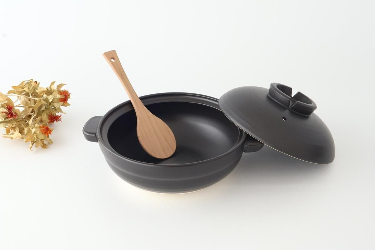 Kamoshika Dogu Store Donabe Black Regular Size | Japanese Clay Pot