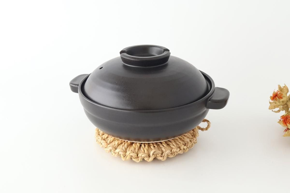 Kamoshika Dogu Store Donabe Black Regular Size | Japanese Clay Pot