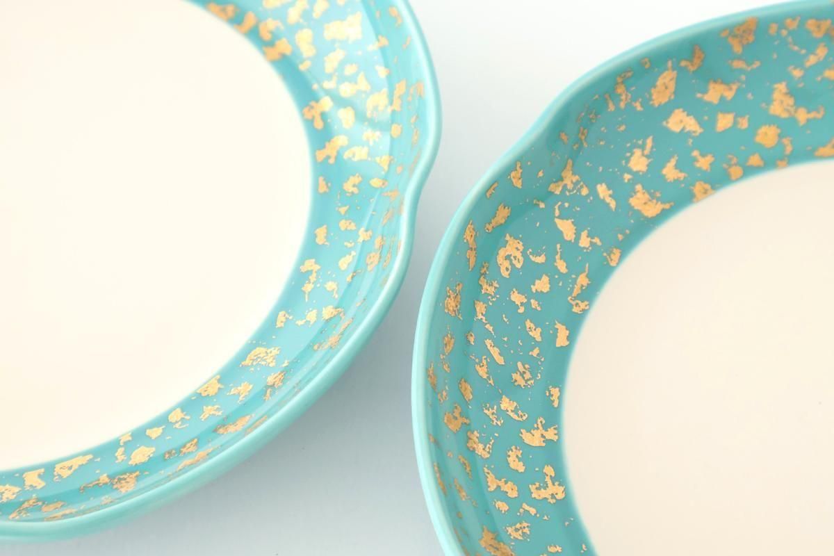 Multi-purpose Plate Turquoise and Gold | Arita Ware