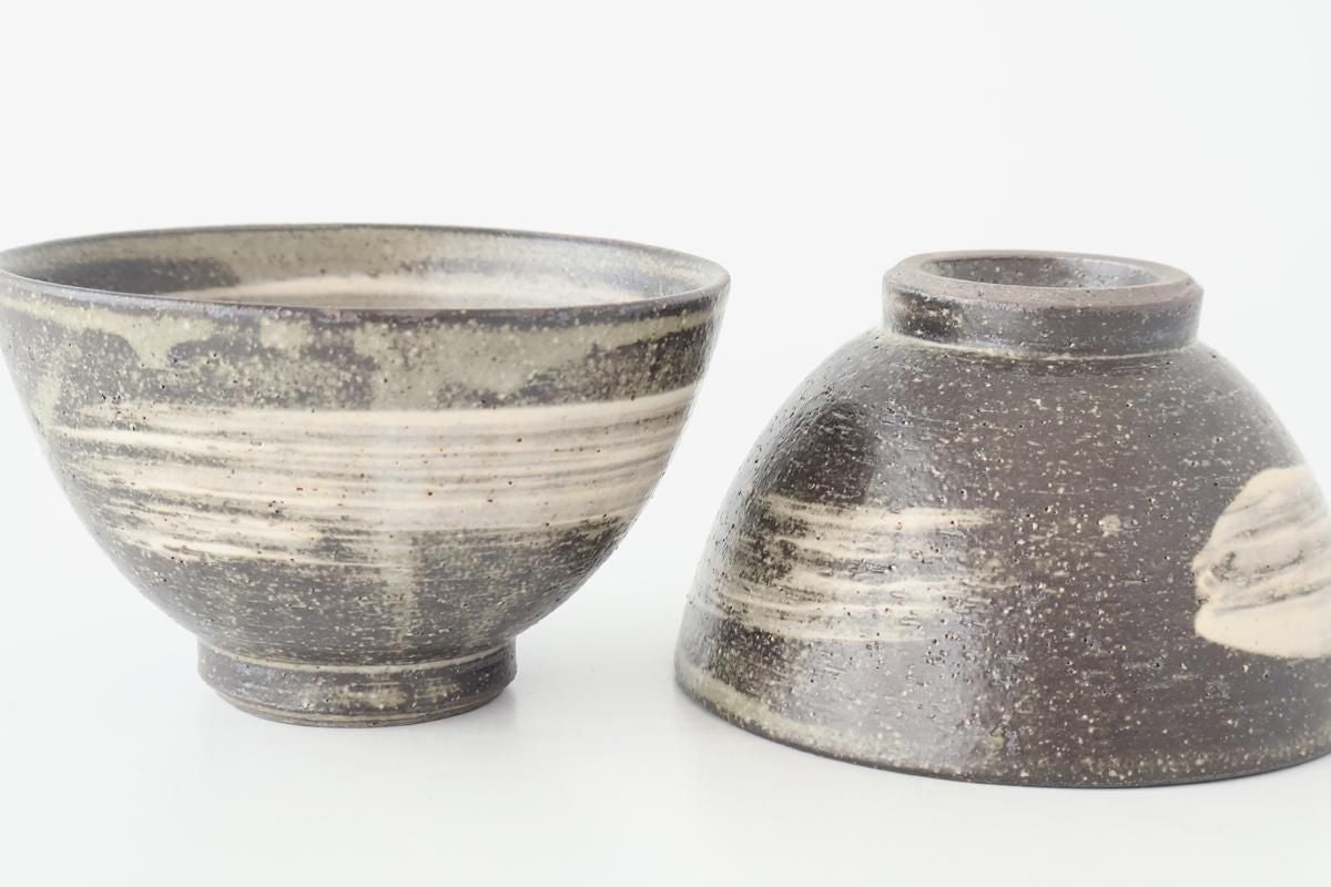 Rice Bowl Hakeme Black | Shigaraki Ware
