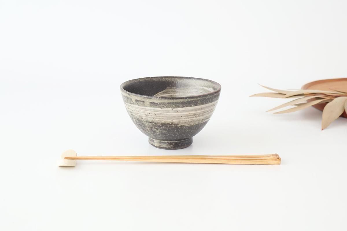 Rice Bowl Hakeme Black | Shigaraki Ware