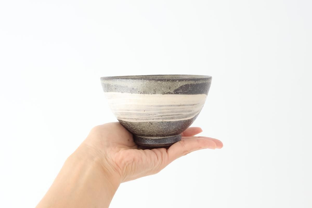 Rice Bowl Hakeme Black | Shigaraki Ware