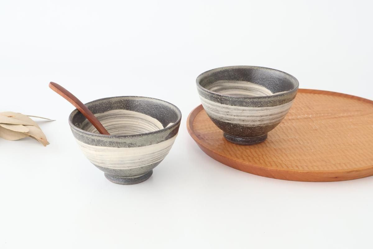 Rice Bowl Hakeme Black | Shigaraki Ware
