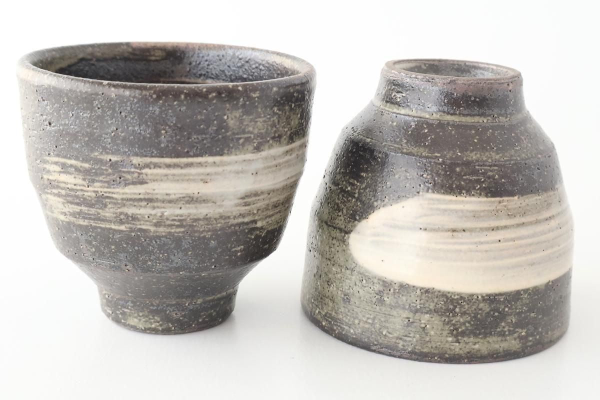 Japanese Cup Hakeme Black | Yunomi Shigaraki Ware