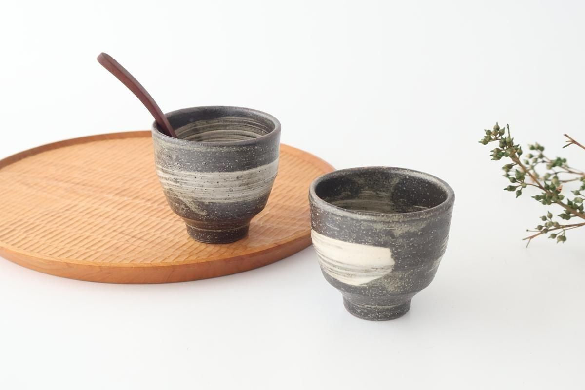 Japanese Cup Hakeme Black | Yunomi Shigaraki Ware