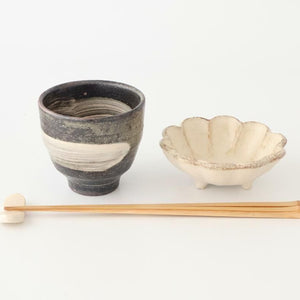 Japanese Cup Hakeme Black | Yunomi Shigaraki Ware