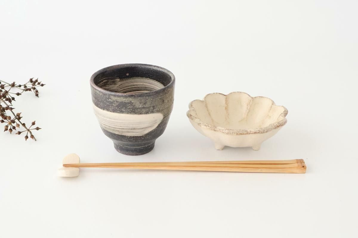 Japanese Cup Hakeme Black | Yunomi Shigaraki Ware