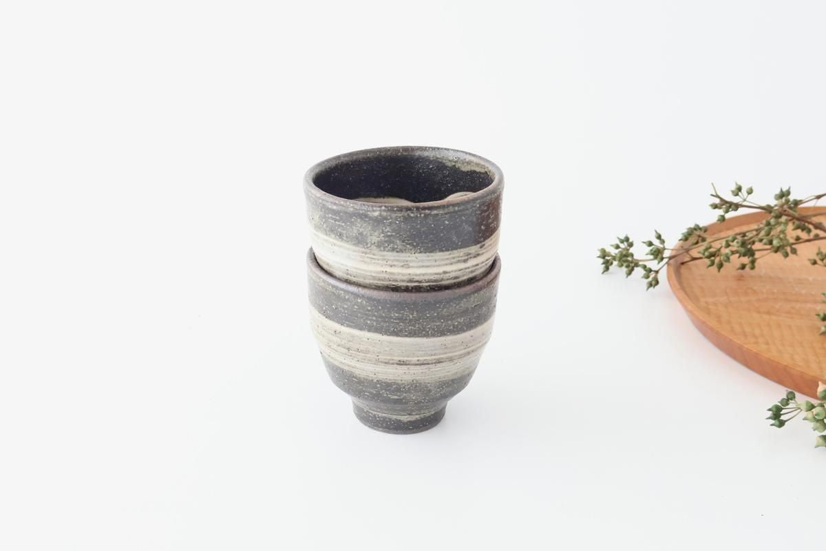 Japanese Cup Hakeme Black | Yunomi Shigaraki Ware
