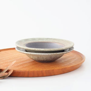 Small Rimmed Bowl Jade and Brown | Serving Bowl Shigaraki Ware