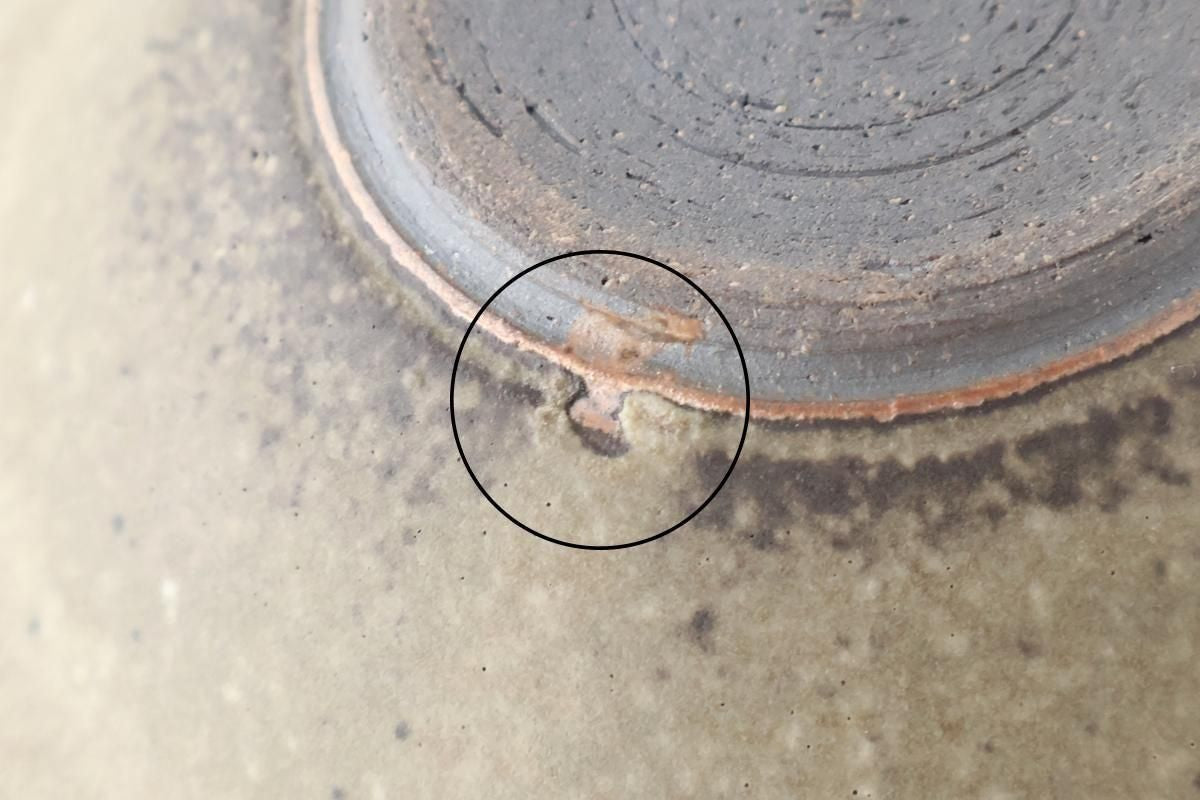 Small Rimmed Bowl Jade and Brown | Serving Bowl Shigaraki Ware