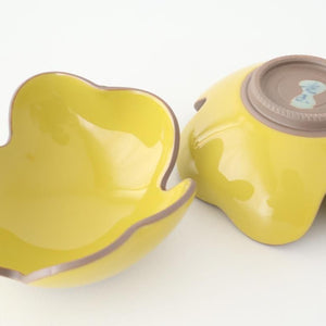 Small Bowl Split Japanese Pepper Design Yellow | Kobachi Hasami Ware