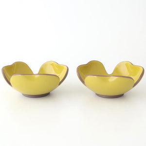 Small Bowl Split Japanese Pepper Design Yellow | Kobachi Hasami Ware