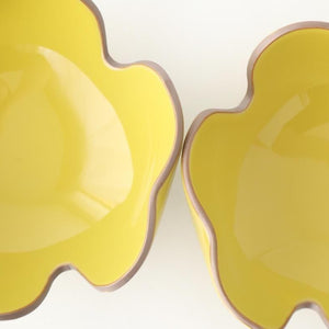 Small Bowl Split Japanese Pepper Design Yellow | Kobachi Hasami Ware