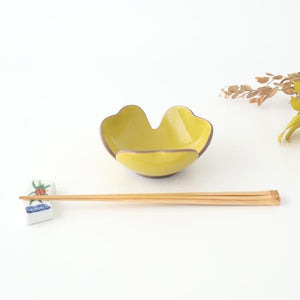 Small Bowl Split Japanese Pepper Design Yellow | Kobachi Hasami Ware