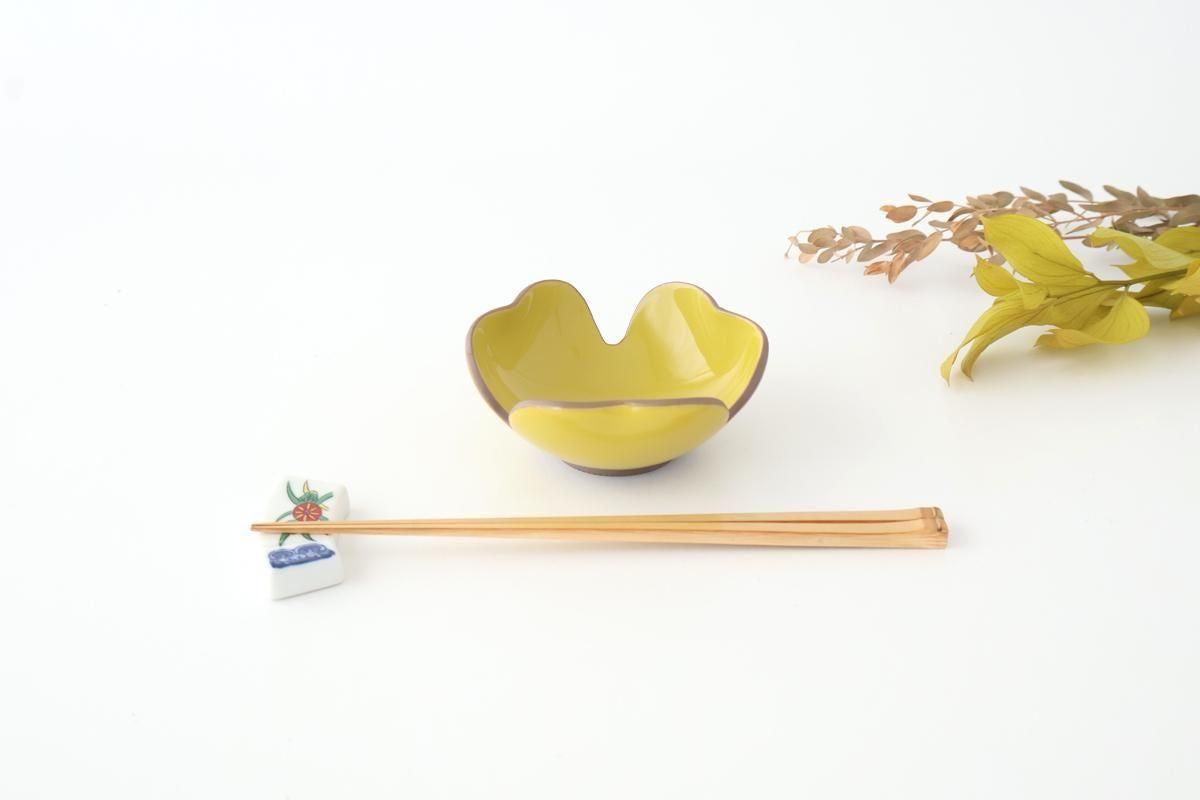 Small Bowl Split Japanese Pepper Design Yellow | Kobachi Hasami Ware